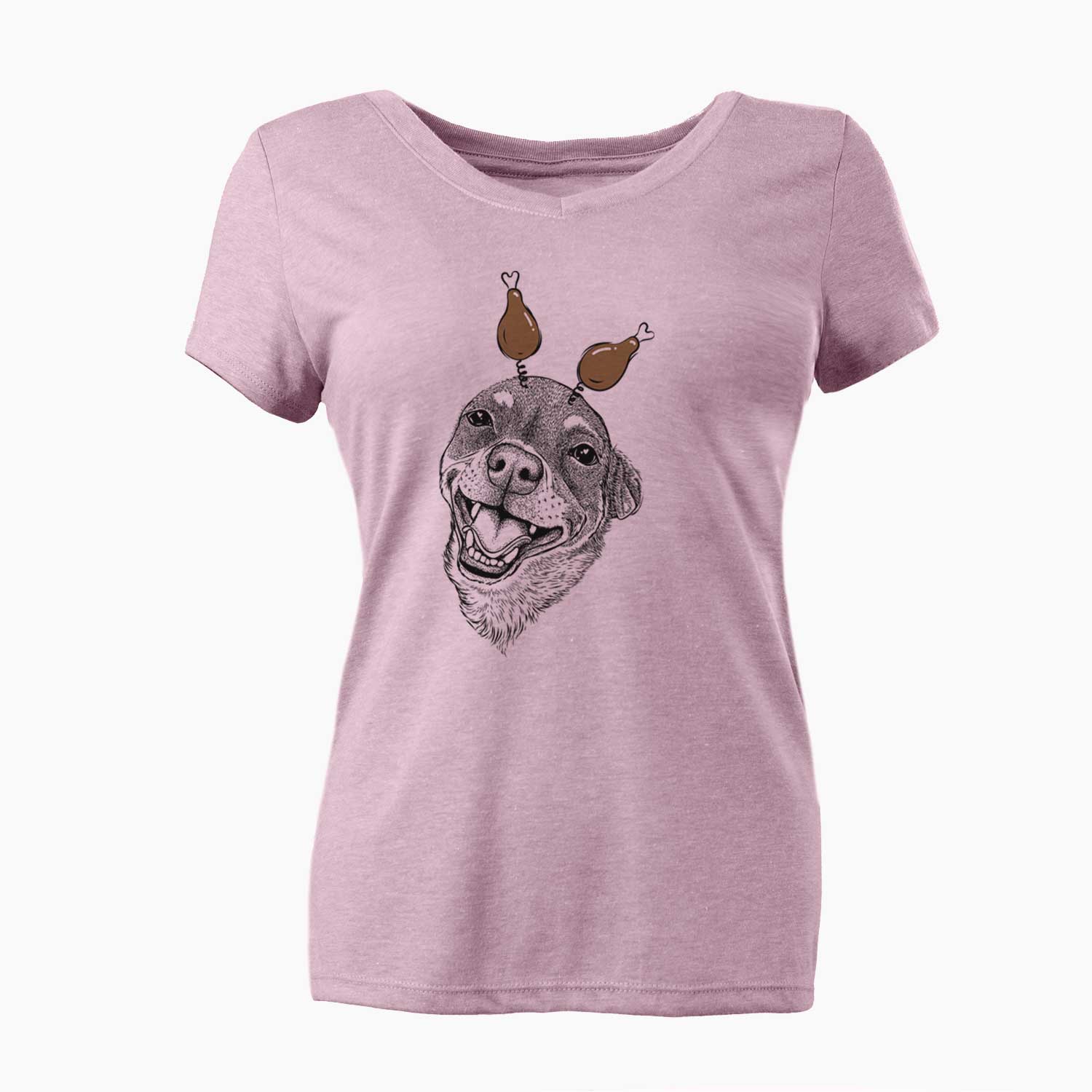 Thanksgiving Boss the Chihuahua - Women's V-neck Shirt