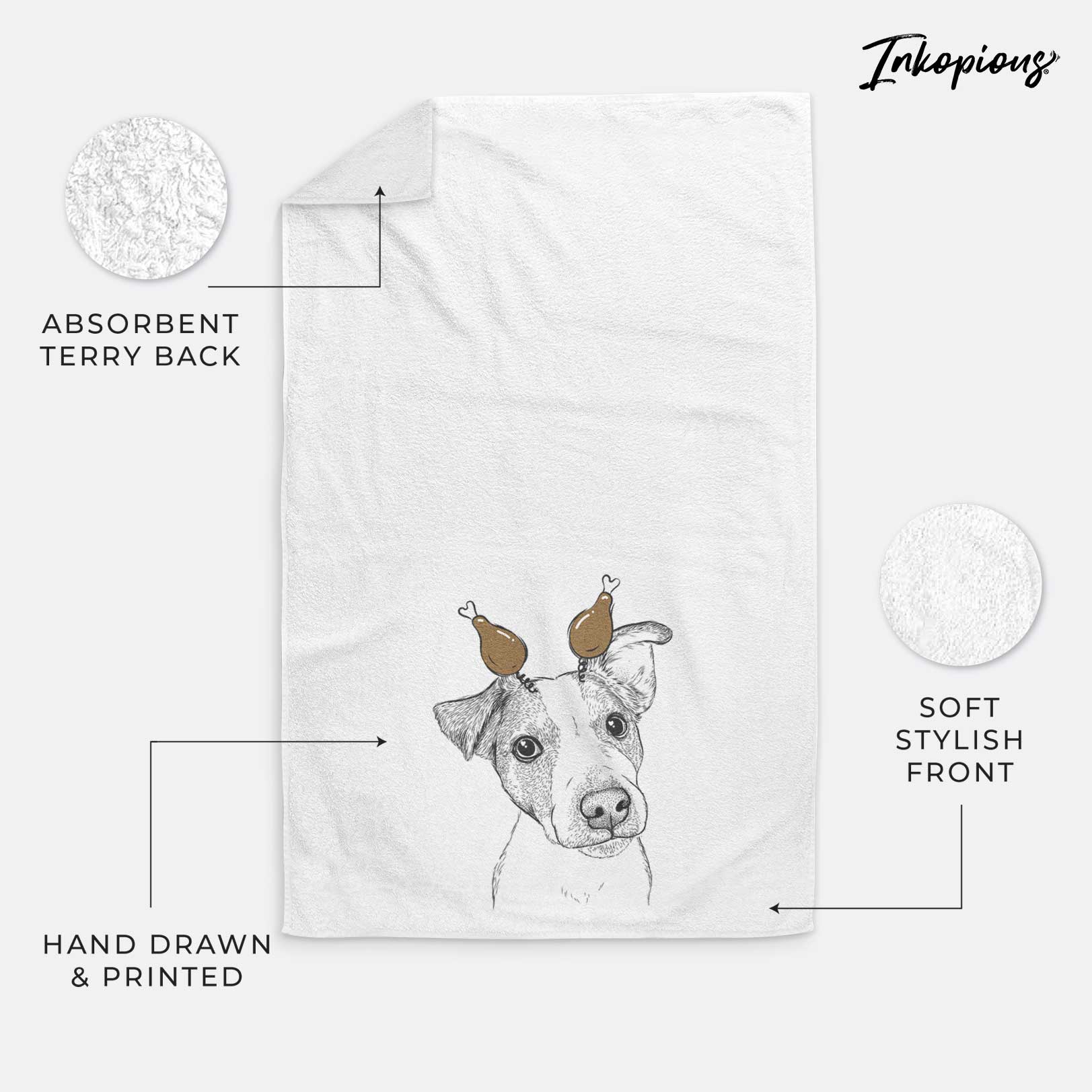 Bosse the Jack Russell Terrier Decorative Hand Towel