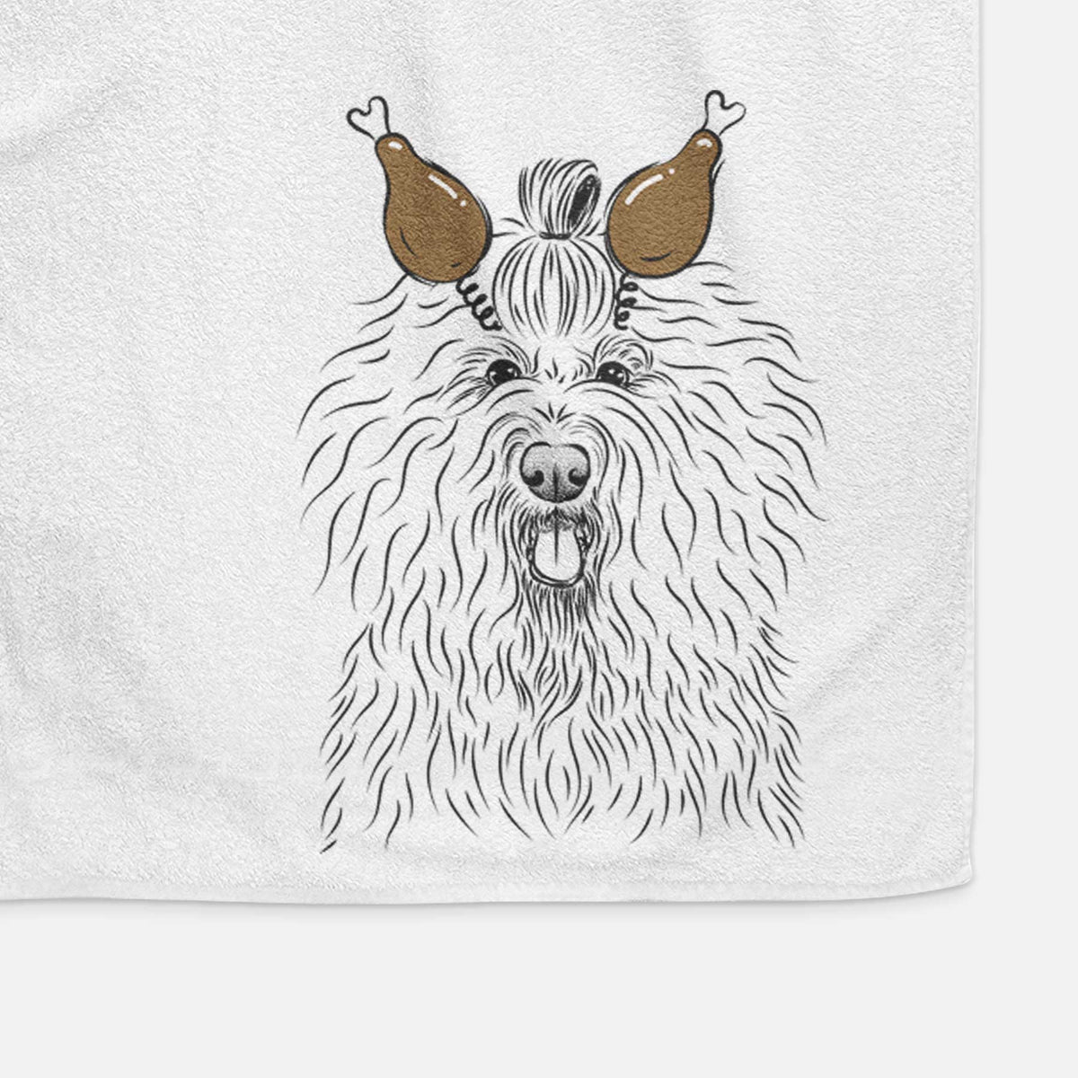 Brody the Old English Sheepdog Decorative Hand Towel