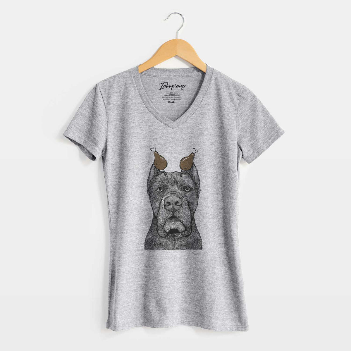 Thanksgiving Bruno the Cane Corso - Women's V-neck Shirt