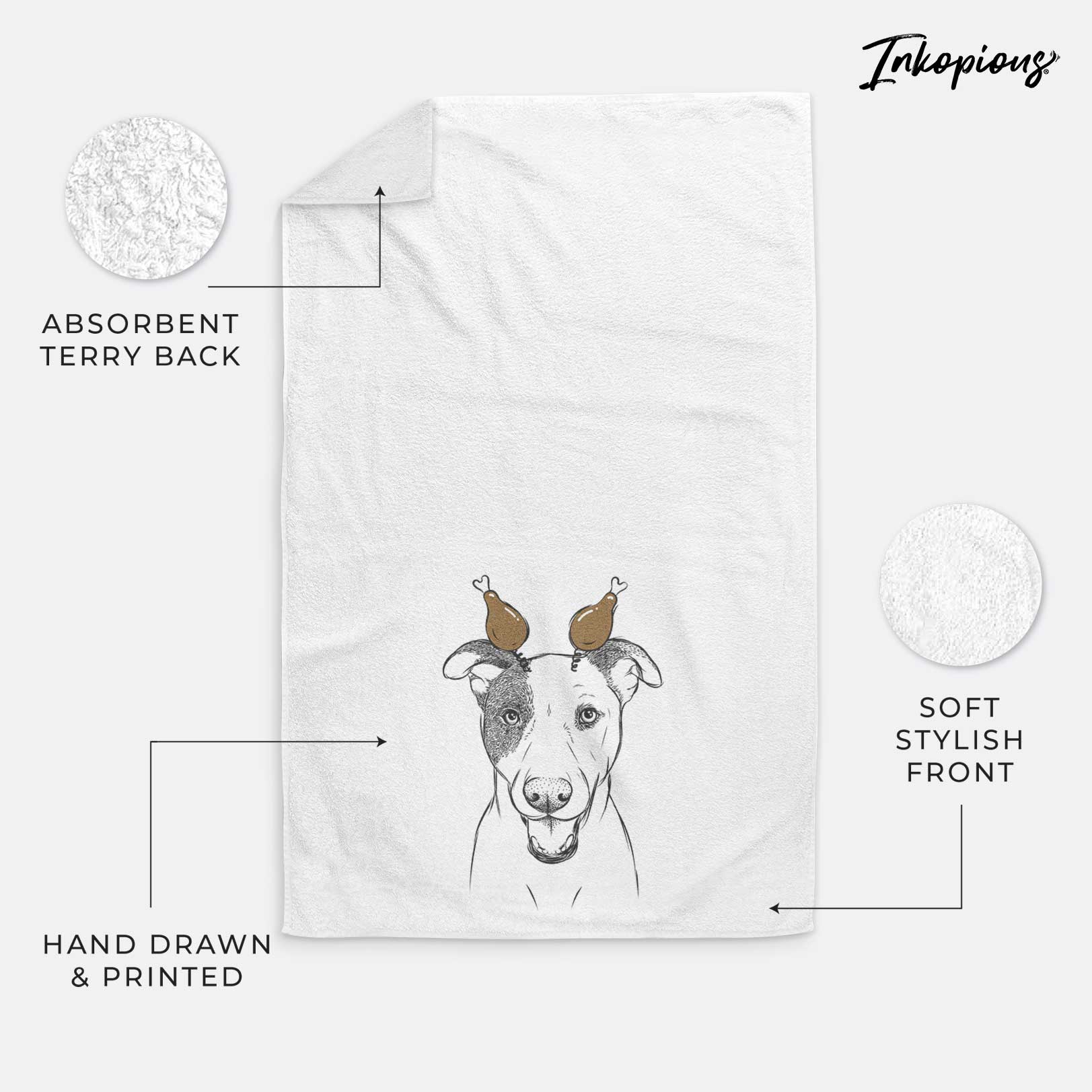 Bucky the Mixed Breed Decorative Hand Towel