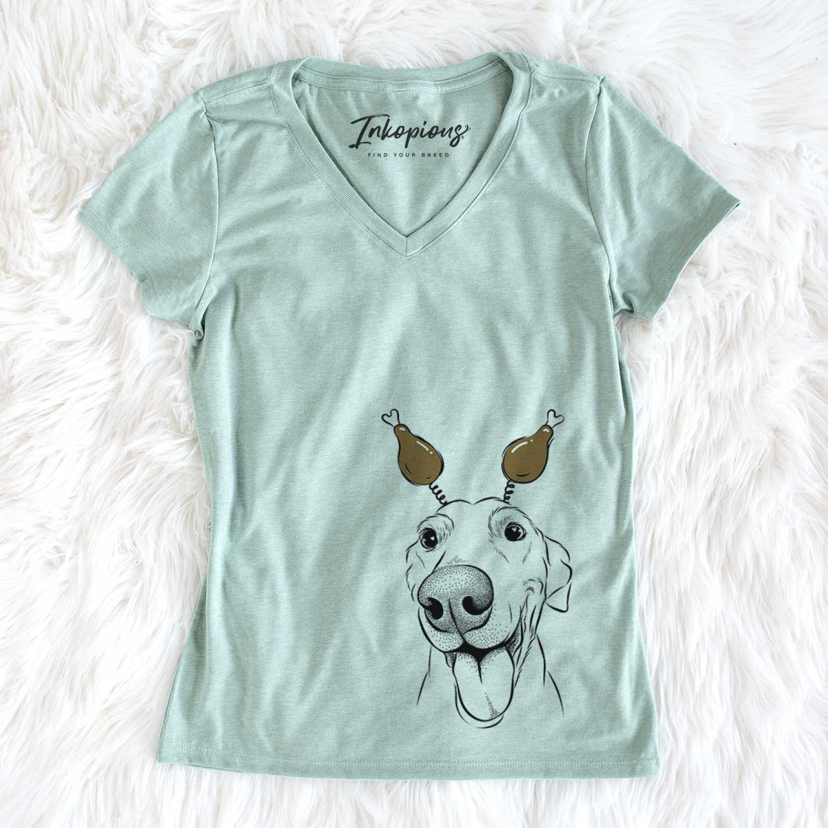 Thanksgiving Buddy the Buddy the Sato / American Village Dog - Women&#39;s V-neck Shirt
