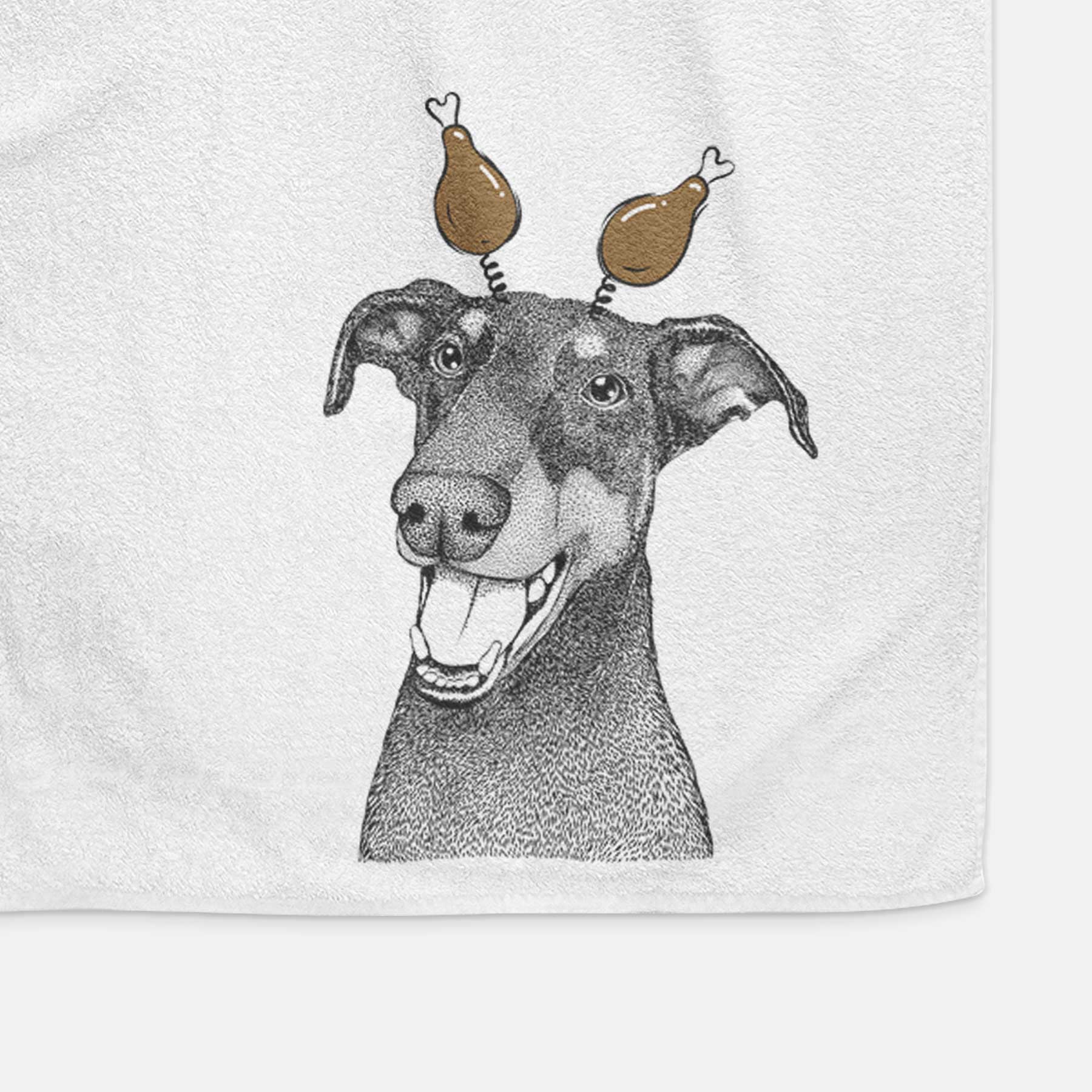 Bunnie the Doberman Pinscher Decorative Hand Towel