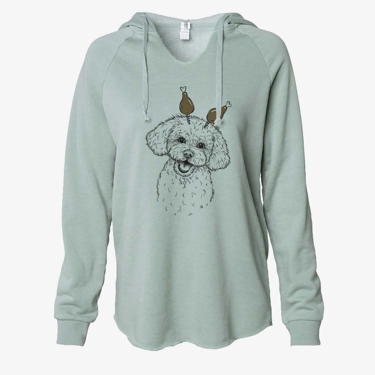 Thanksgiving Caesar the Bichon Frise - Cali Wave Hooded Sweatshirt