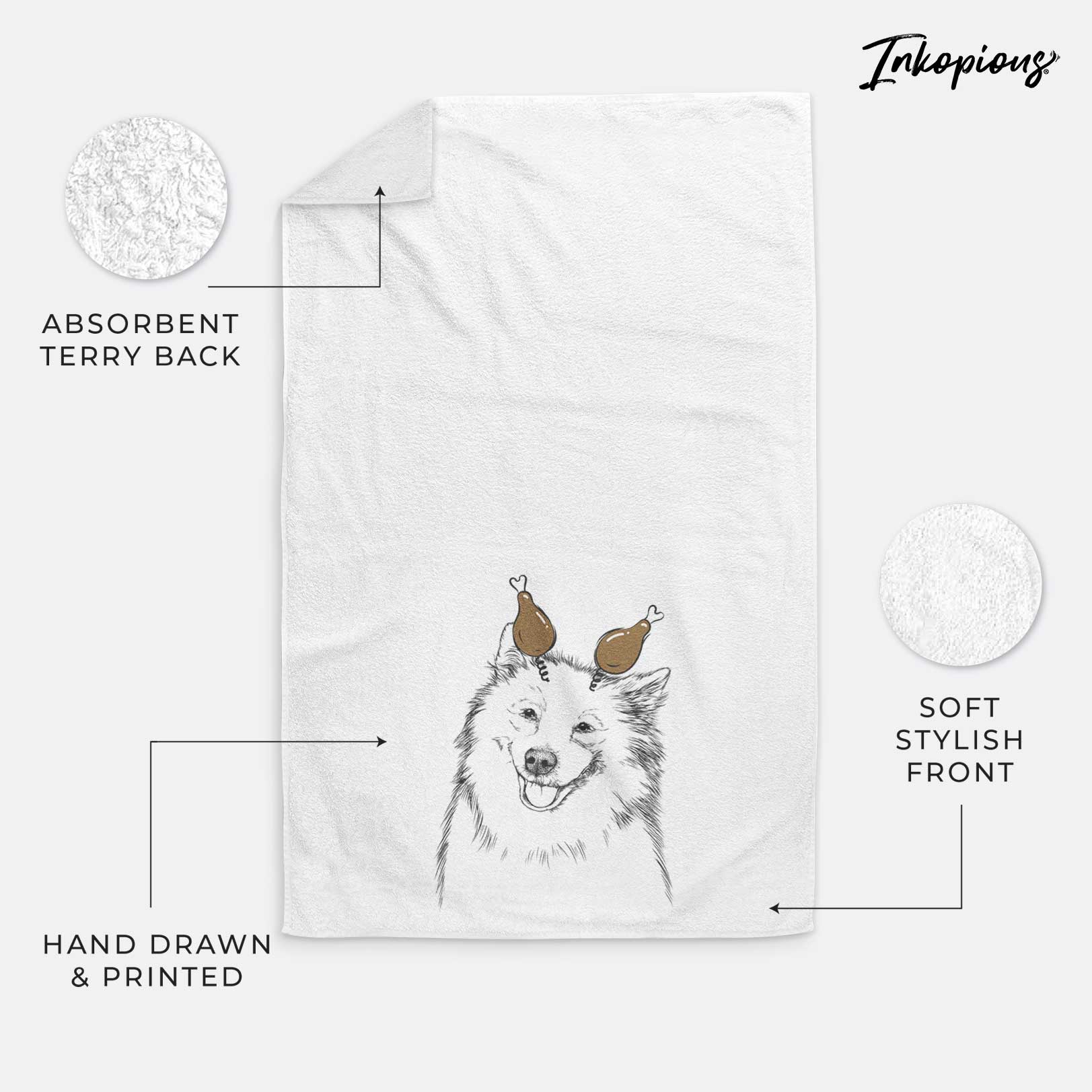 Caico the Samoyed Decorative Hand Towel