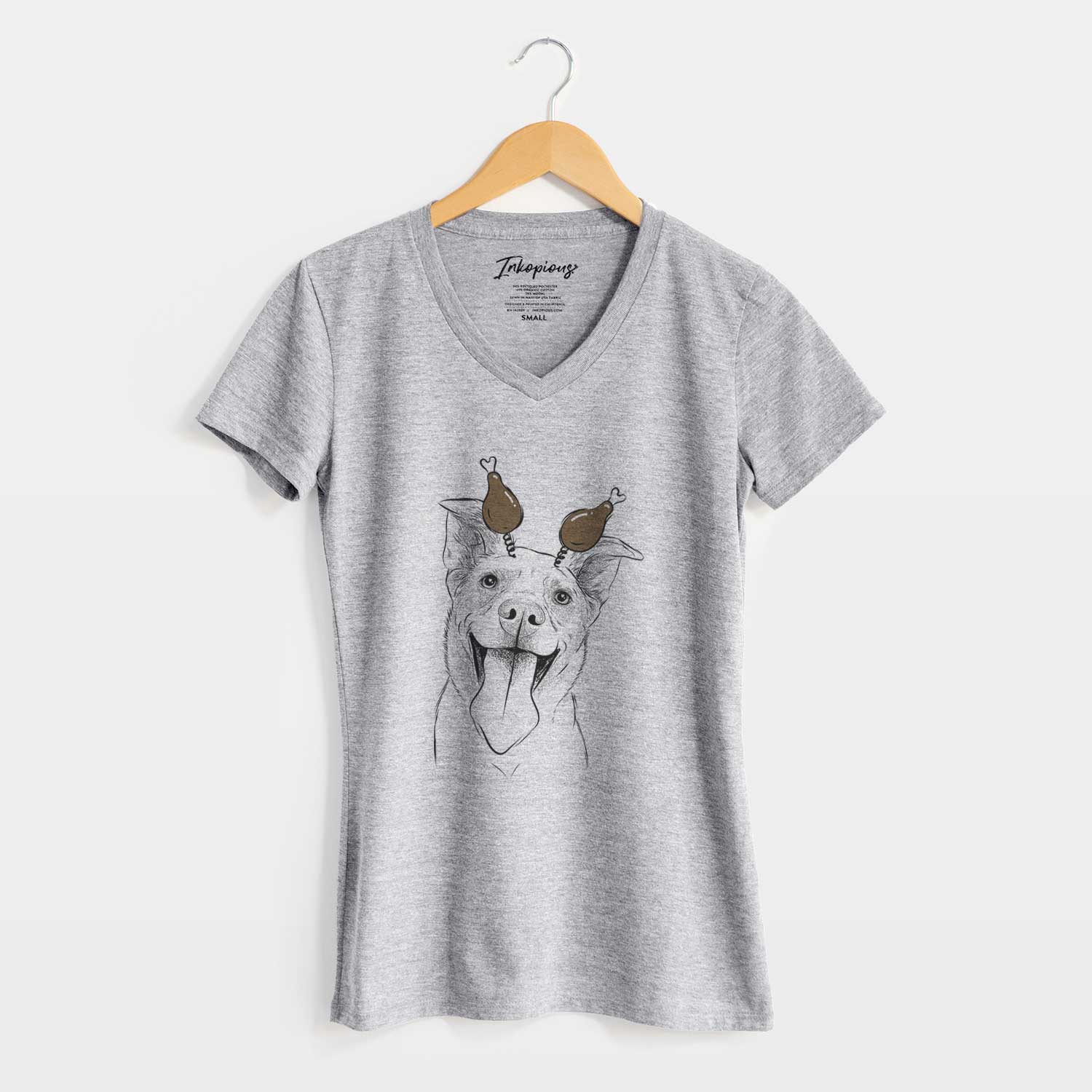 Thanksgiving Candy the Mixed Breed - Women's V-neck Shirt
