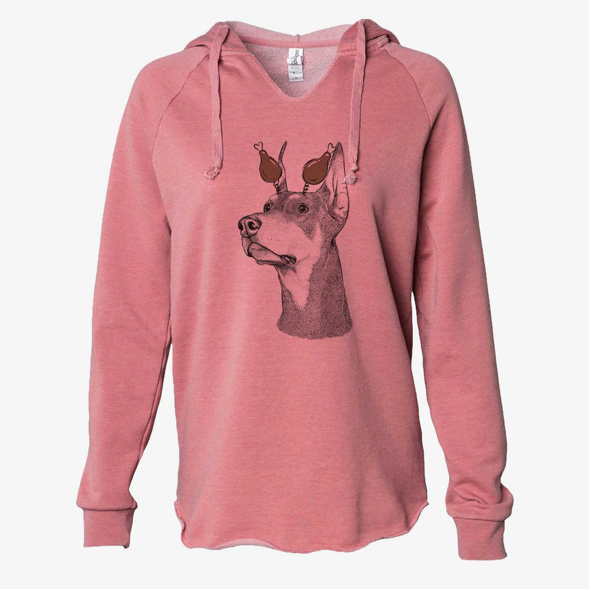 Thanksgiving Cenza the Doberman Pinscher - Cali Wave Hooded Sweatshirt