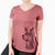 Thanksgiving Cenza the Doberman Pinscher - Women's V-neck Shirt