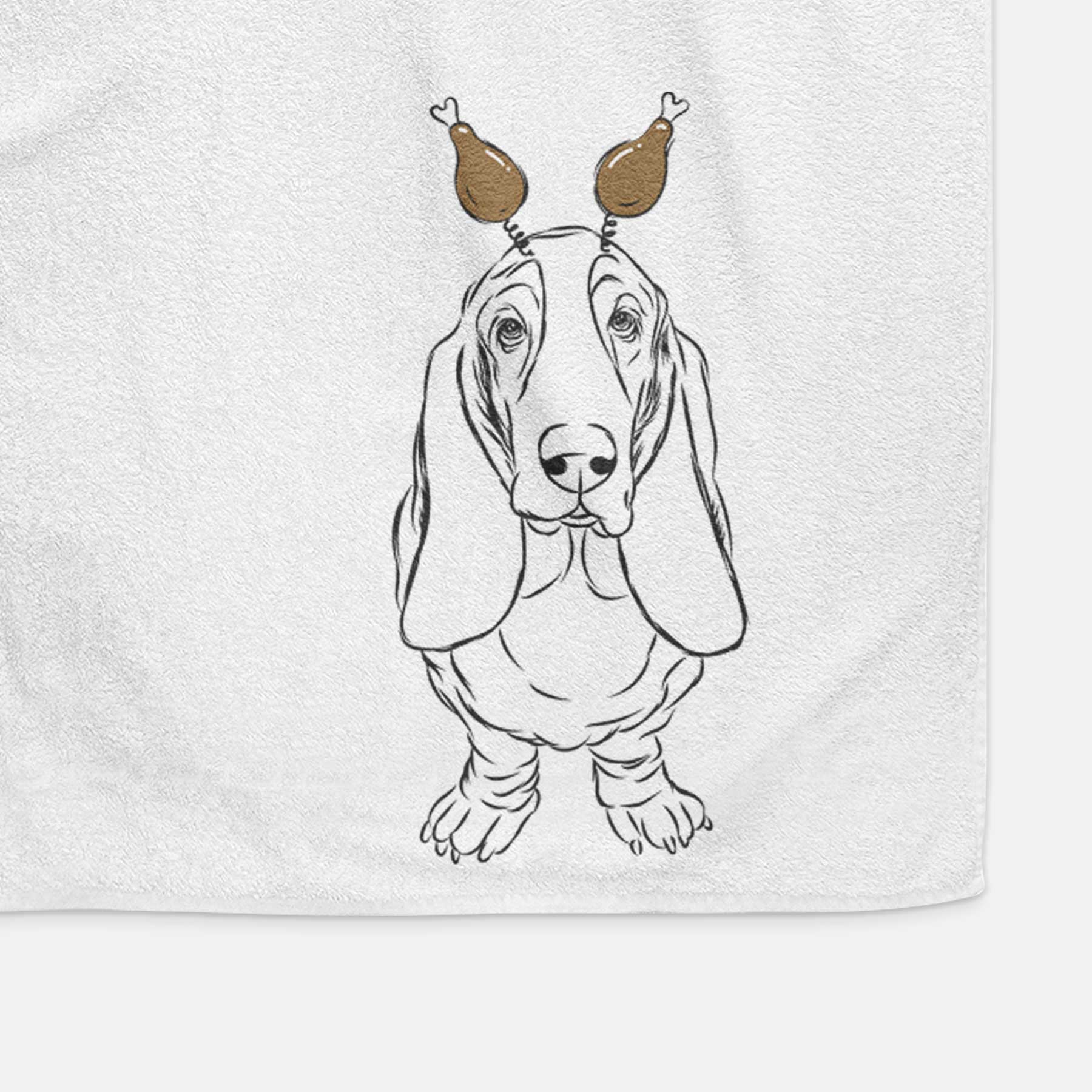 Charlie the Basset Hound Decorative Hand Towel