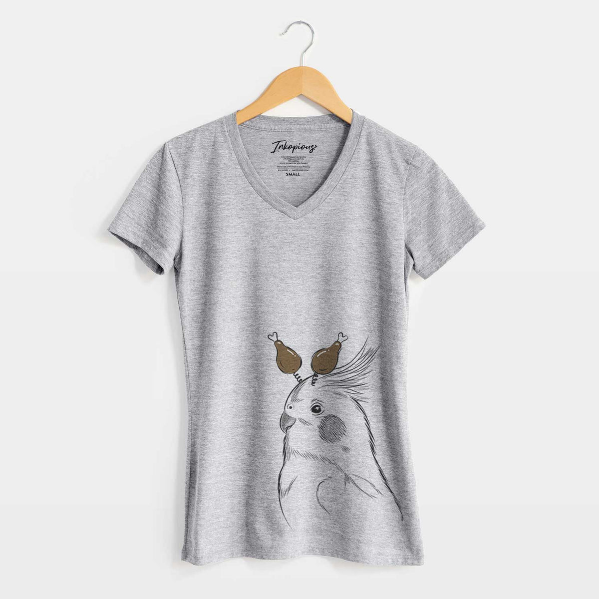 Thanksgiving Charlie the Cockatiel - Women's V-neck Shirt