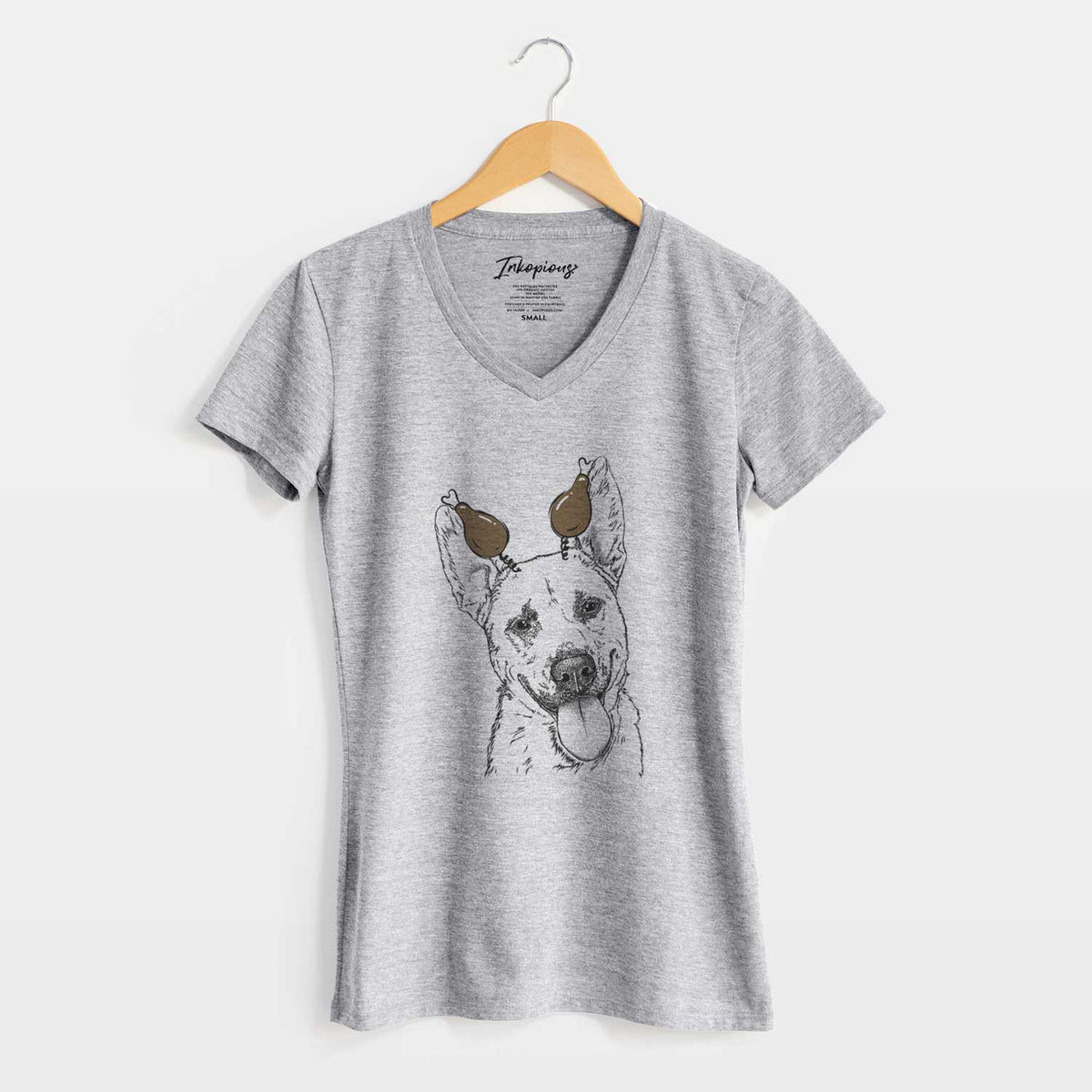 Thanksgiving Charlie the Mixed Breed - Women's V-neck Shirt