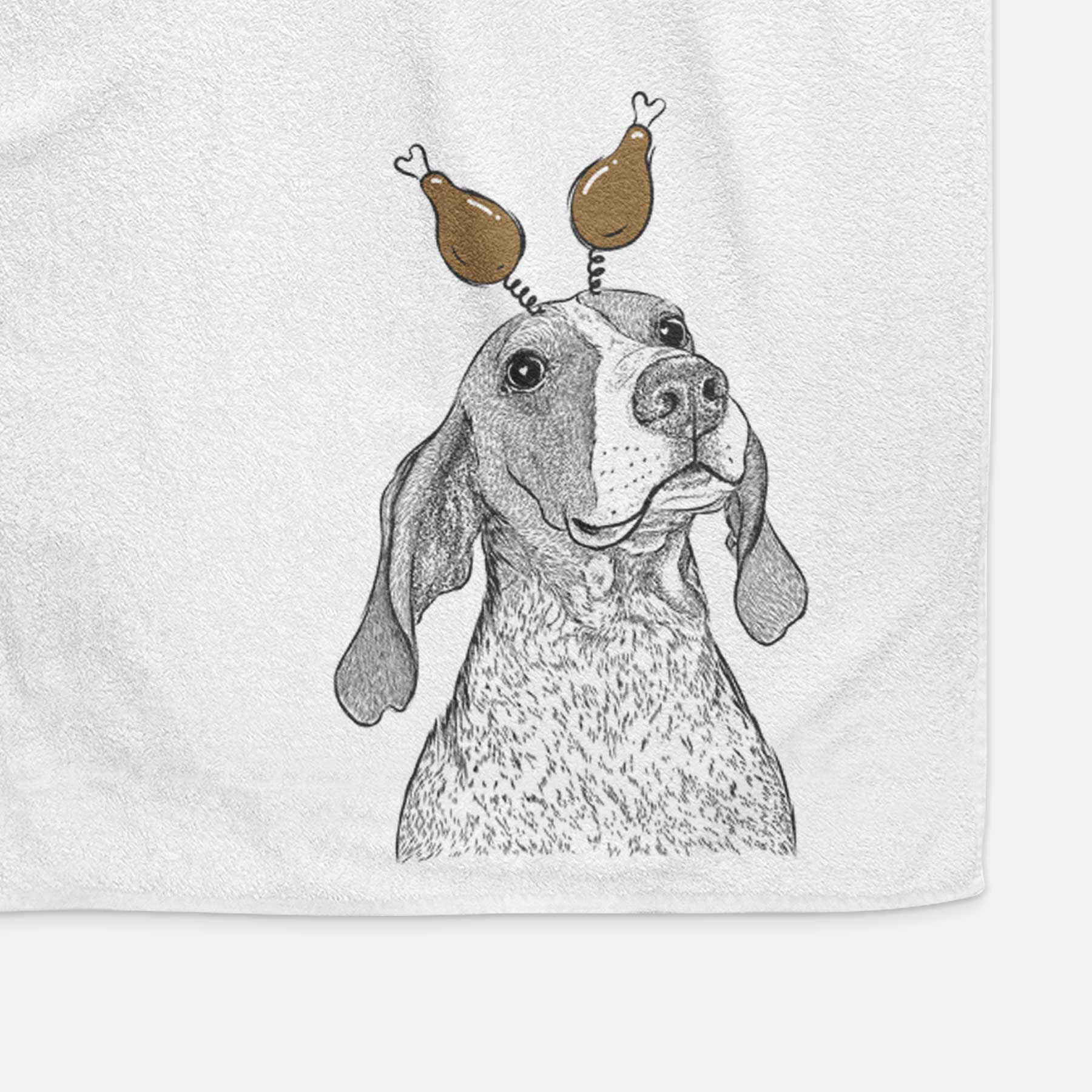 Chester the Red Tick Coonhound Decorative Hand Towel