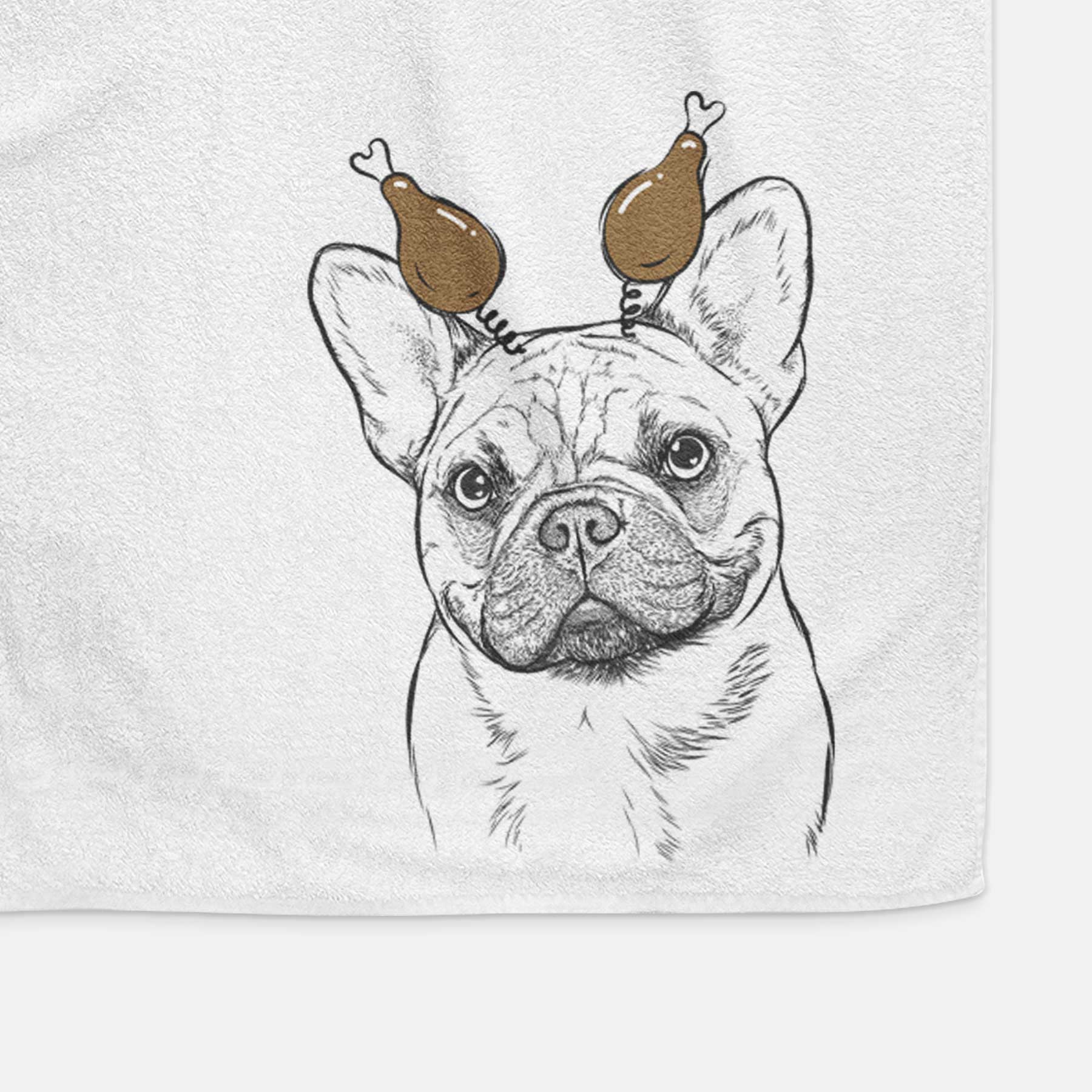 Chew Chew the French Bulldog Decorative Hand Towel