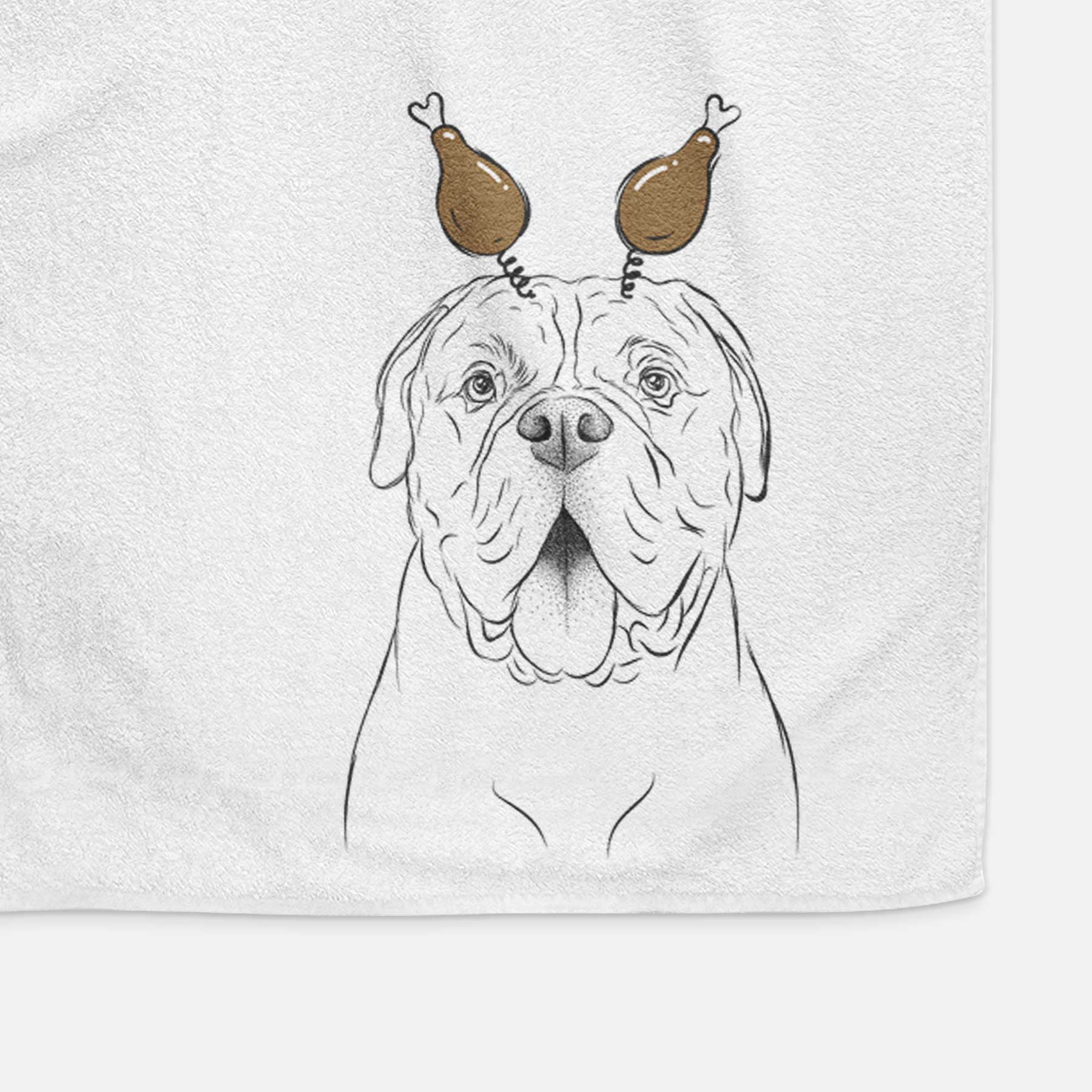 Chief the Boxer Bulldog Mix Decorative Hand Towel