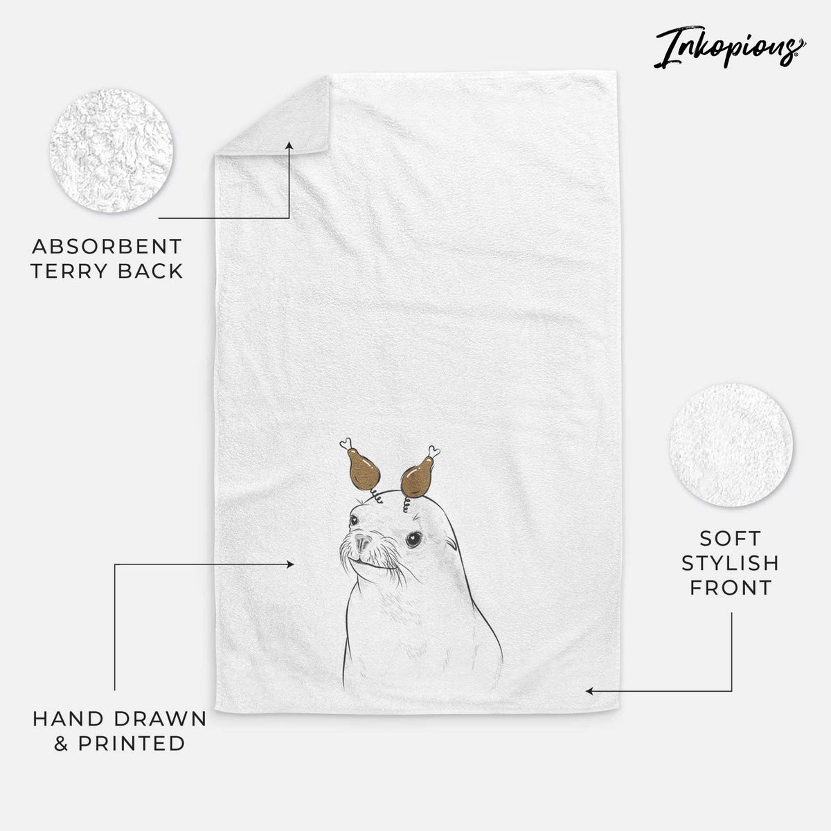 Chip the California Sea Lion Decorative Hand Towel