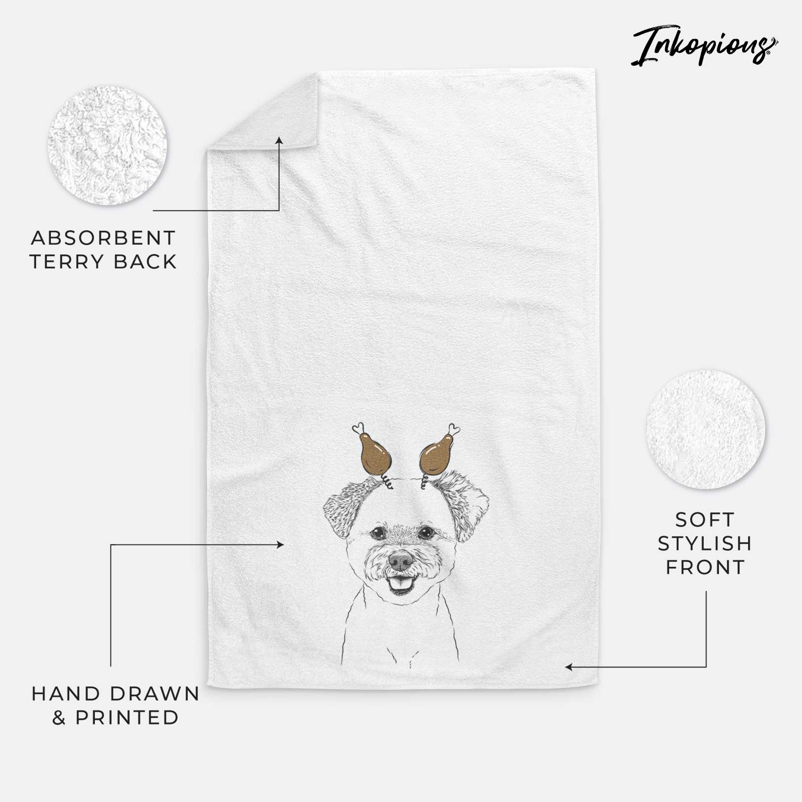 Chippy the Mixed Breed Decorative Hand Towel