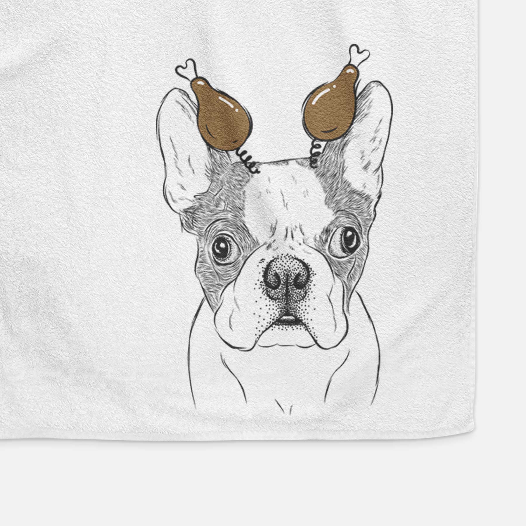 Chocolate Chip the Boston Terrier Decorative Hand Towel