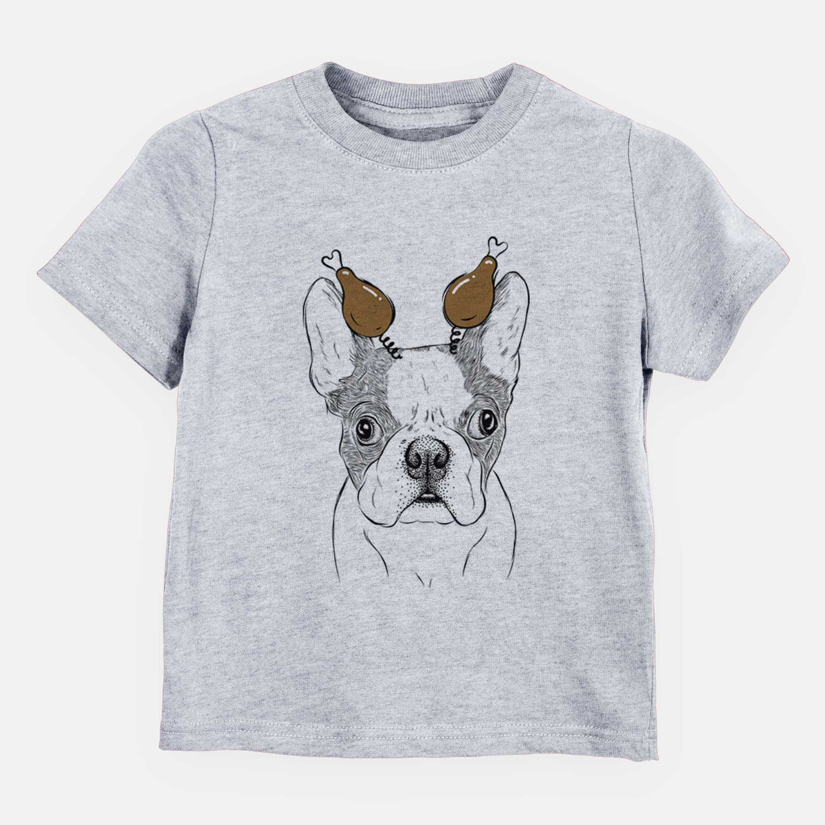 Thanksgiving Chocolate Chip the Boston Terrier - Kids/Youth/Toddler Shirt