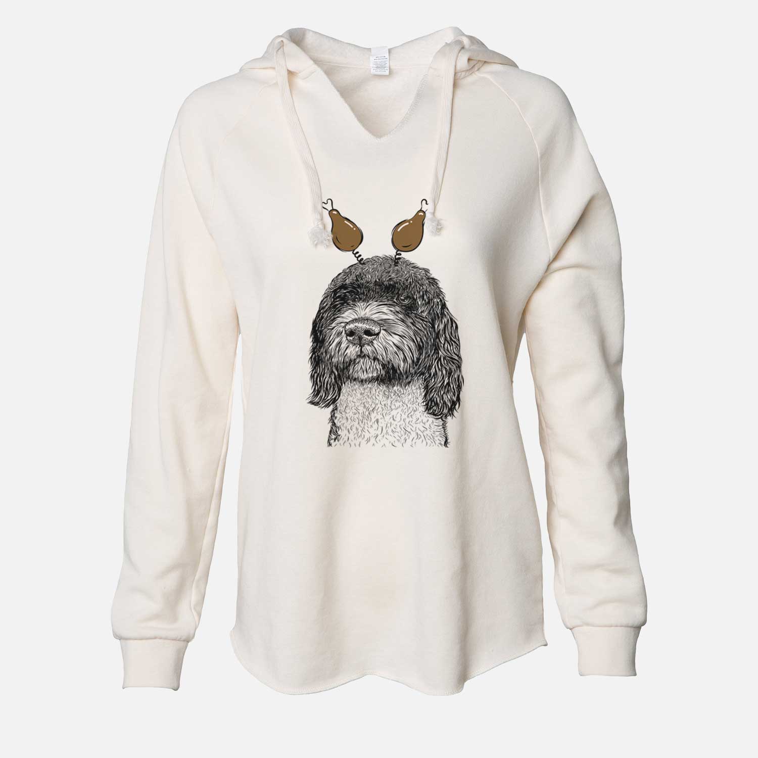 Thanksgiving Chris the Portuguese Water Dog - Cali Wave Hooded Sweatshirt