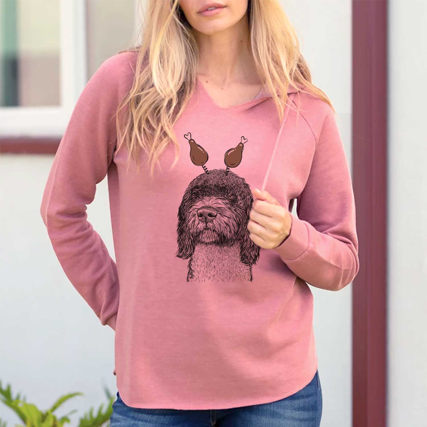 Thanksgiving Chris the Portuguese Water Dog - Cali Wave Hooded Sweatshirt