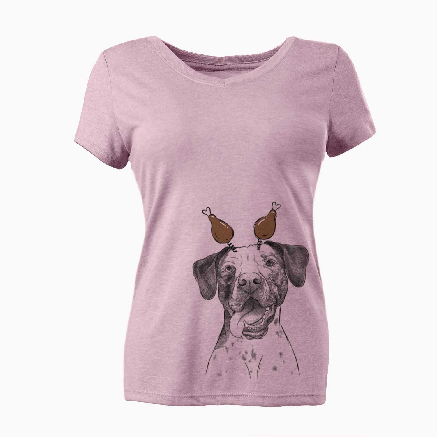 Thanksgiving Cola the Catahoula - Women's V-neck Shirt