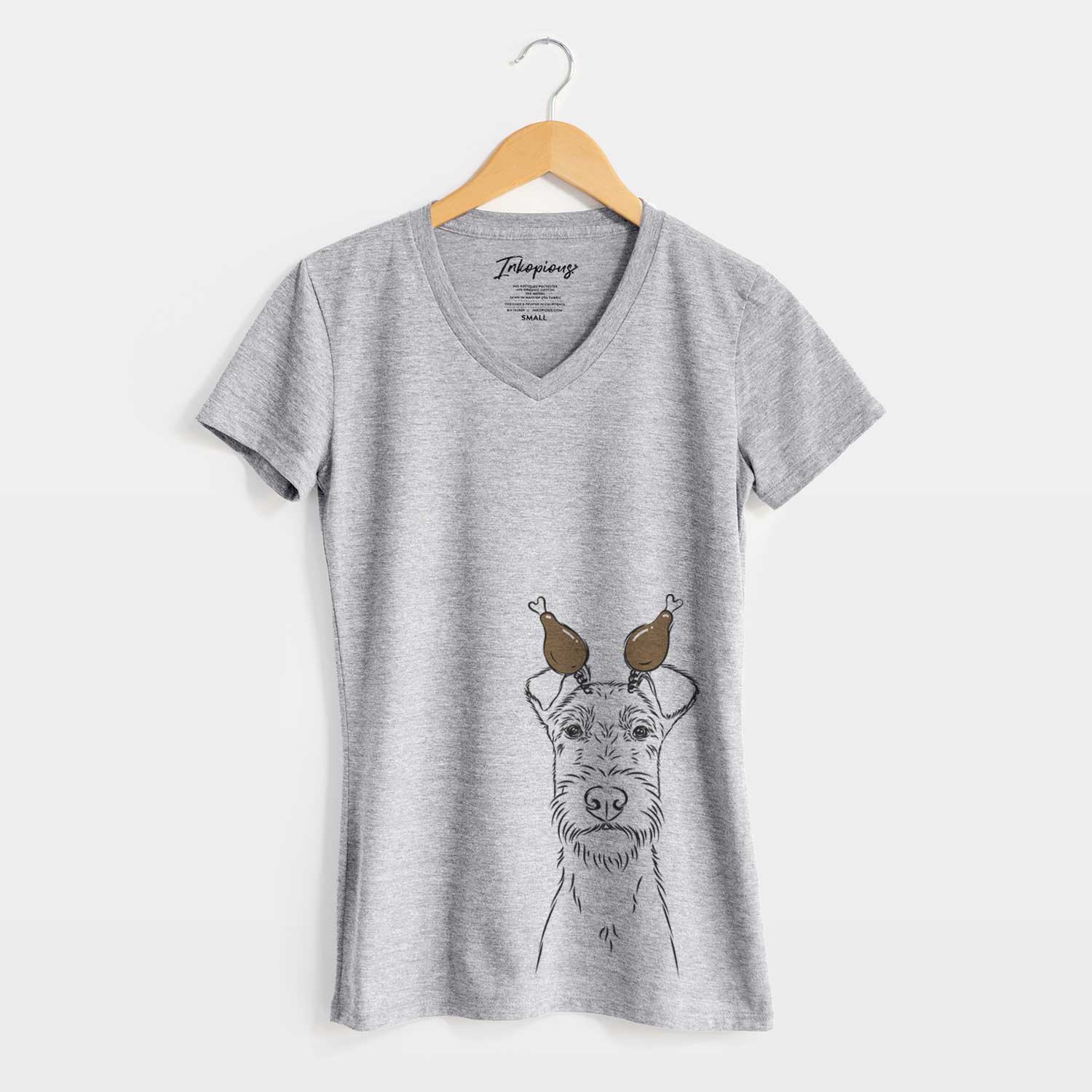 Thanksgiving Connor the Irish Terrier - Women's V-neck Shirt