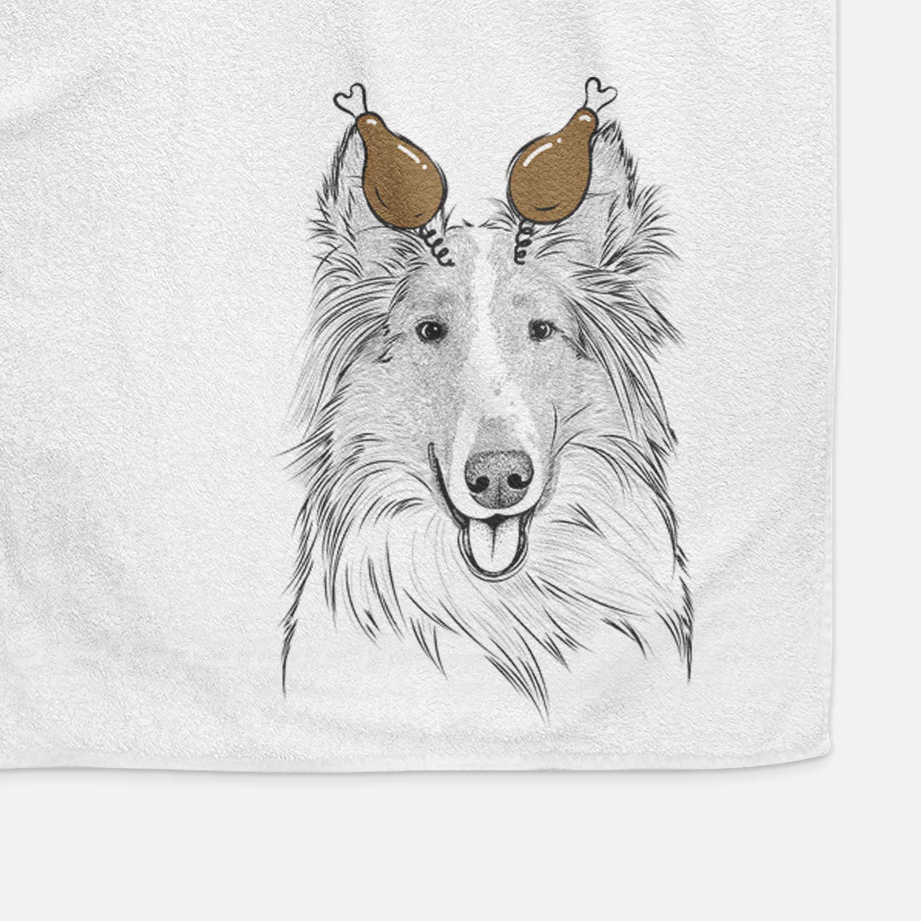 Conrad the Rough Collie Decorative Hand Towel