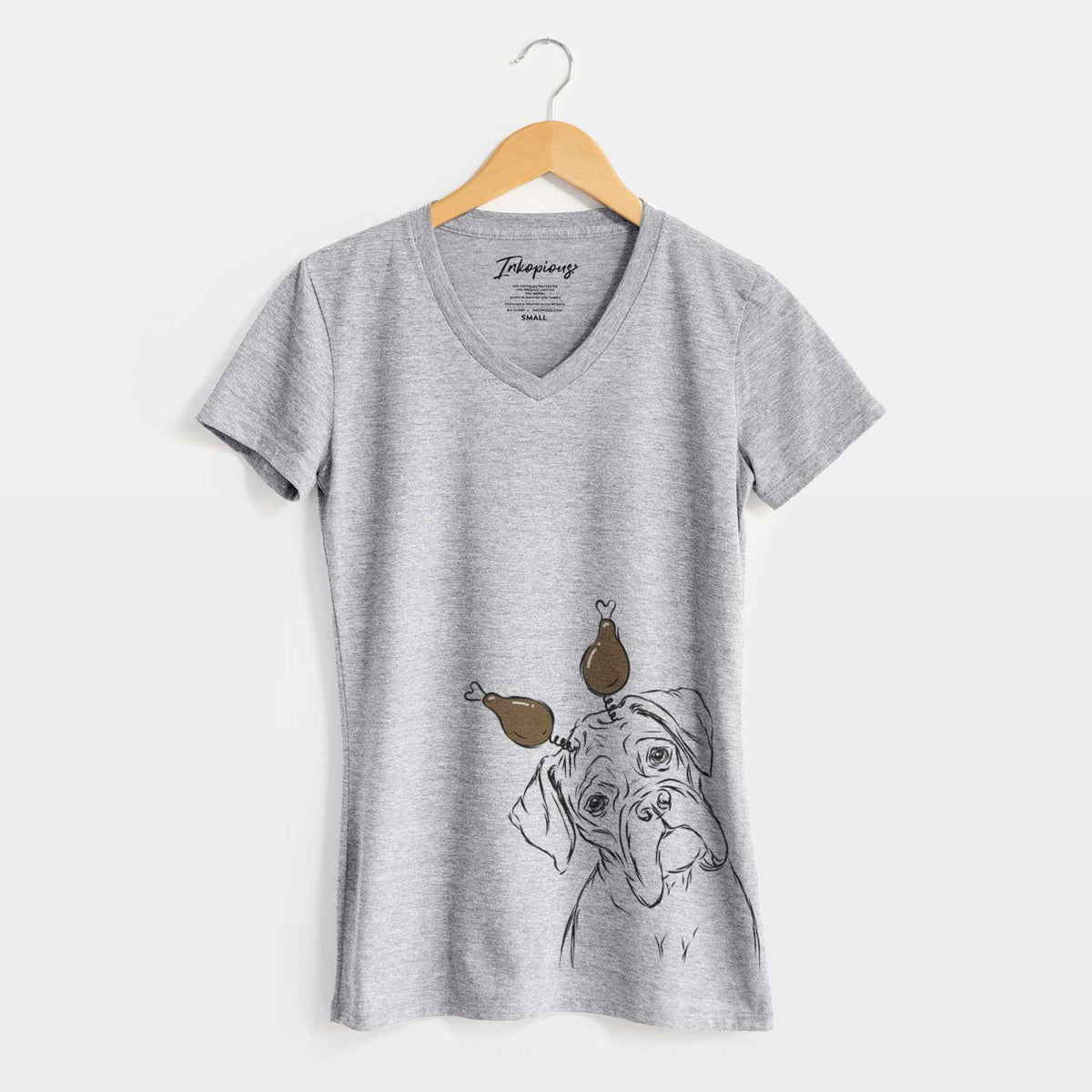 Thanksgiving Cooper the Boxer - Women's V-neck Shirt