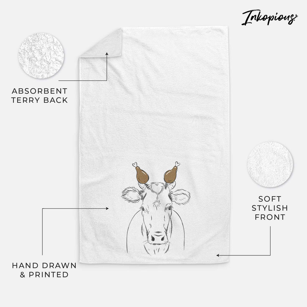 Cruz the Cow Decorative Hand Towel