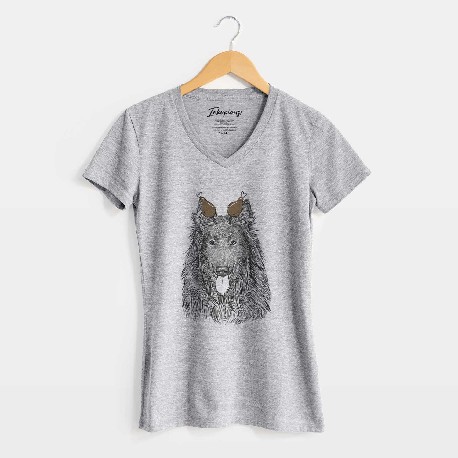 Thanksgiving Daan the Belgian Shepherd - Women's V-neck Shirt