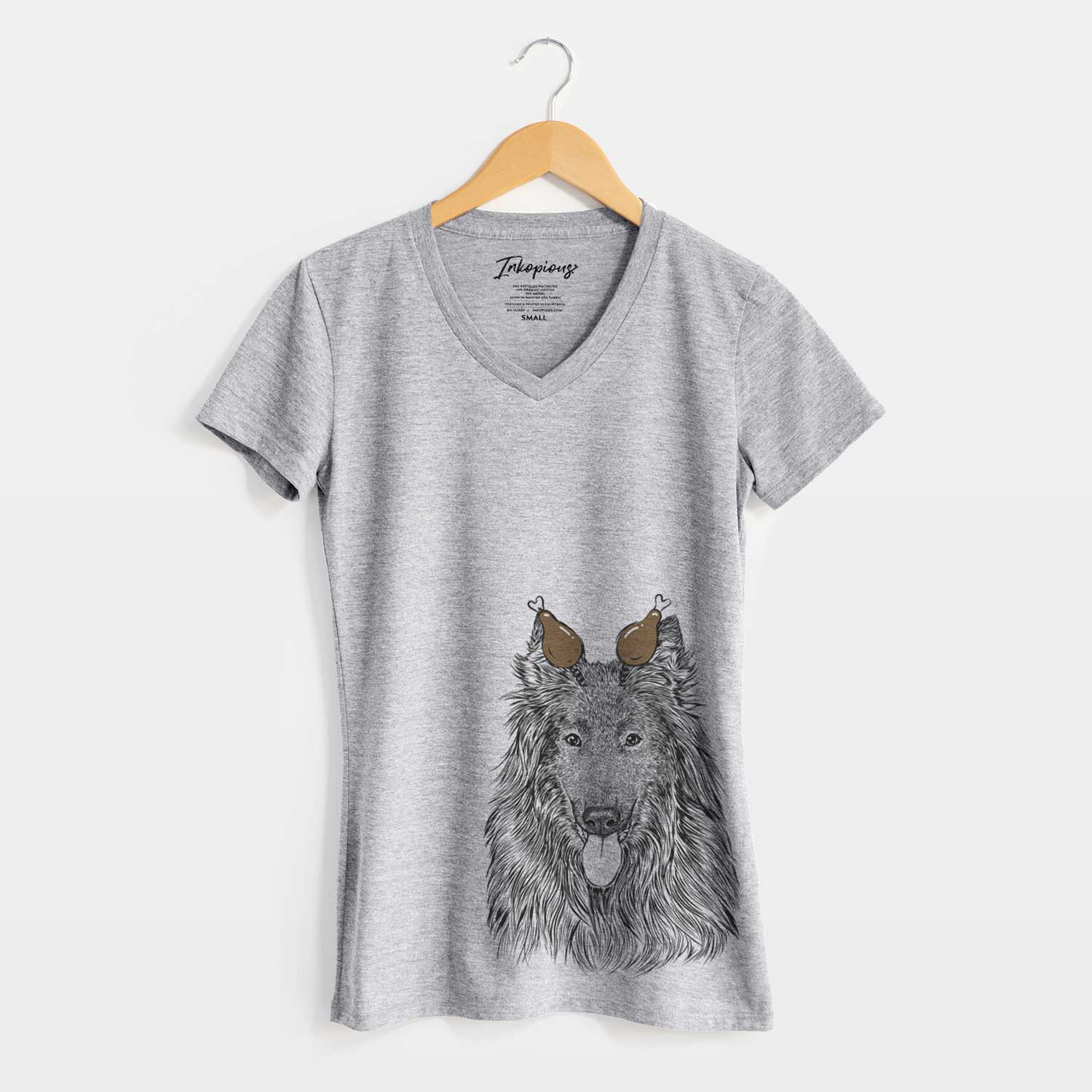 Thanksgiving Daan the Belgian Shepherd - Women's V-neck Shirt