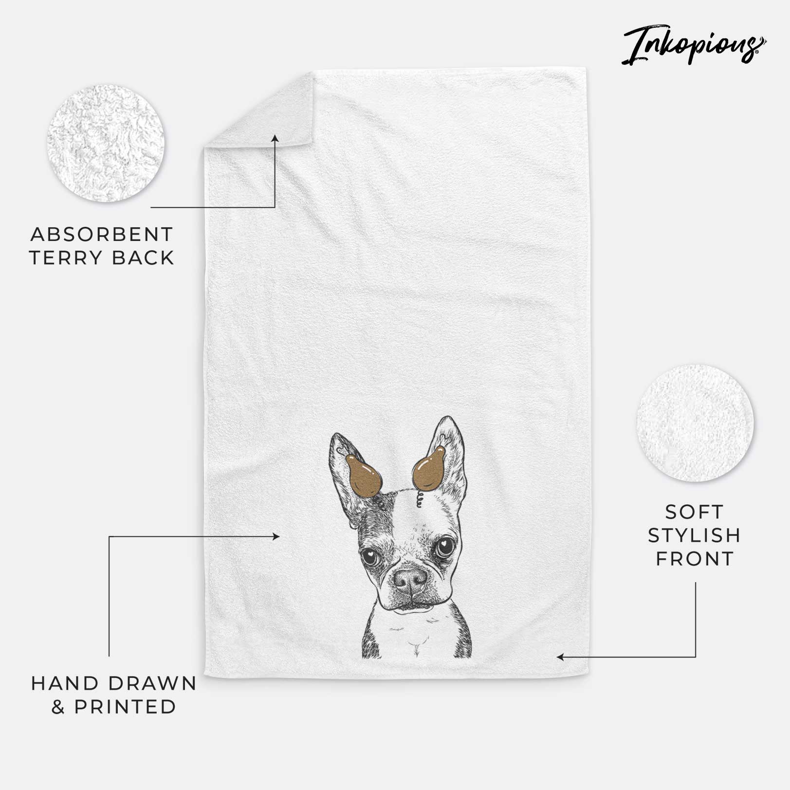 Daisy the Boston Terrier Decorative Hand Towel