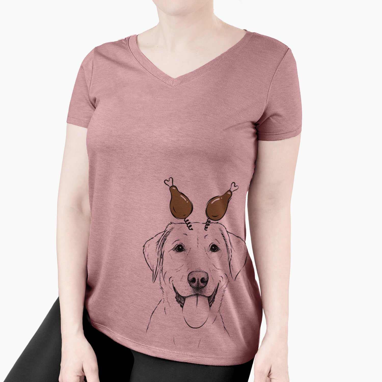 Thanksgiving Daisy the Labrador Retriever - Women's Perfect V-neck Shirt