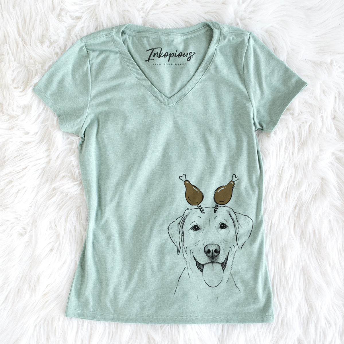 Thanksgiving Daisy the Labrador Retriever - Women&#39;s Perfect V-neck Shirt