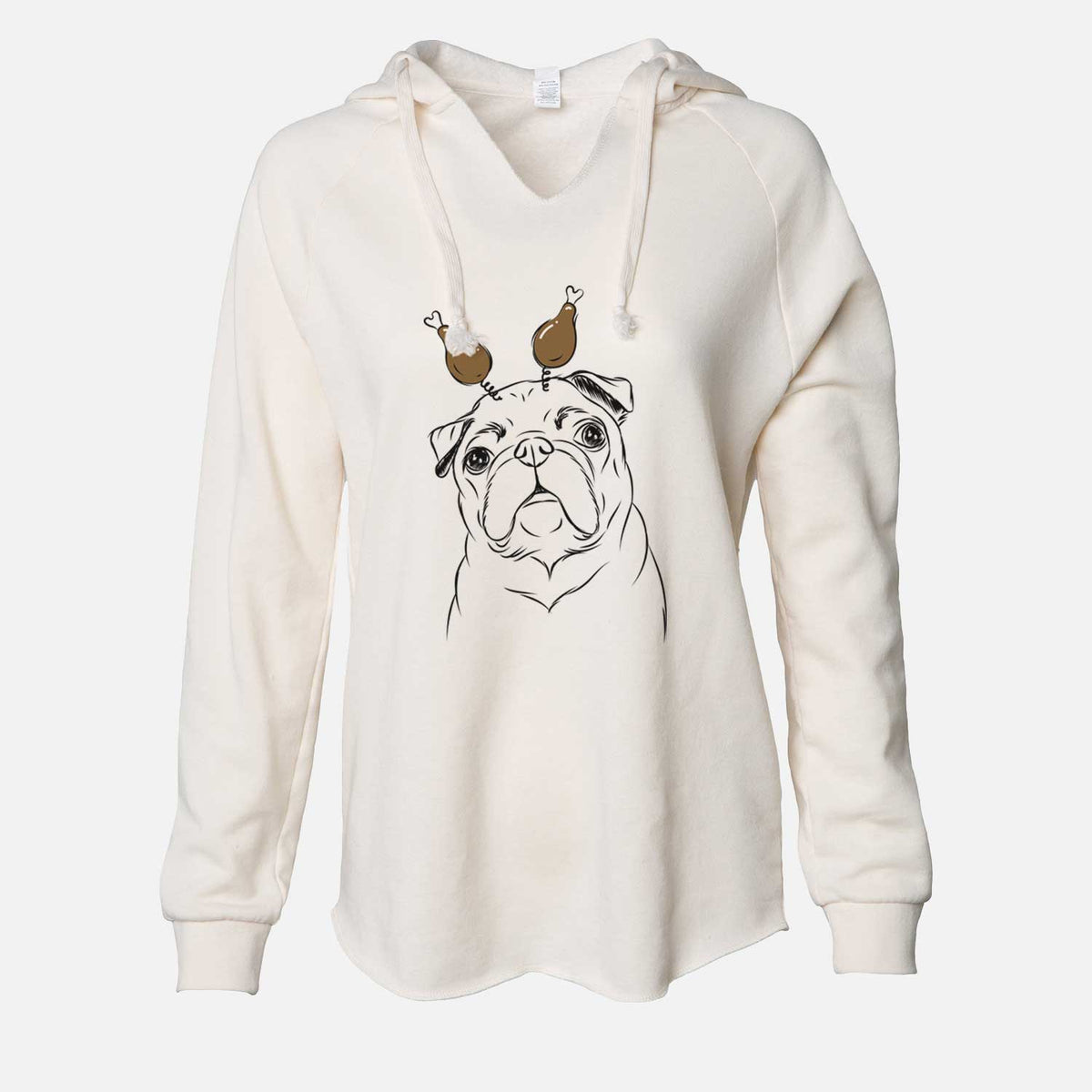 Thanksgiving Darling Chloe the Pug - Cali Wave Hooded Sweatshirt