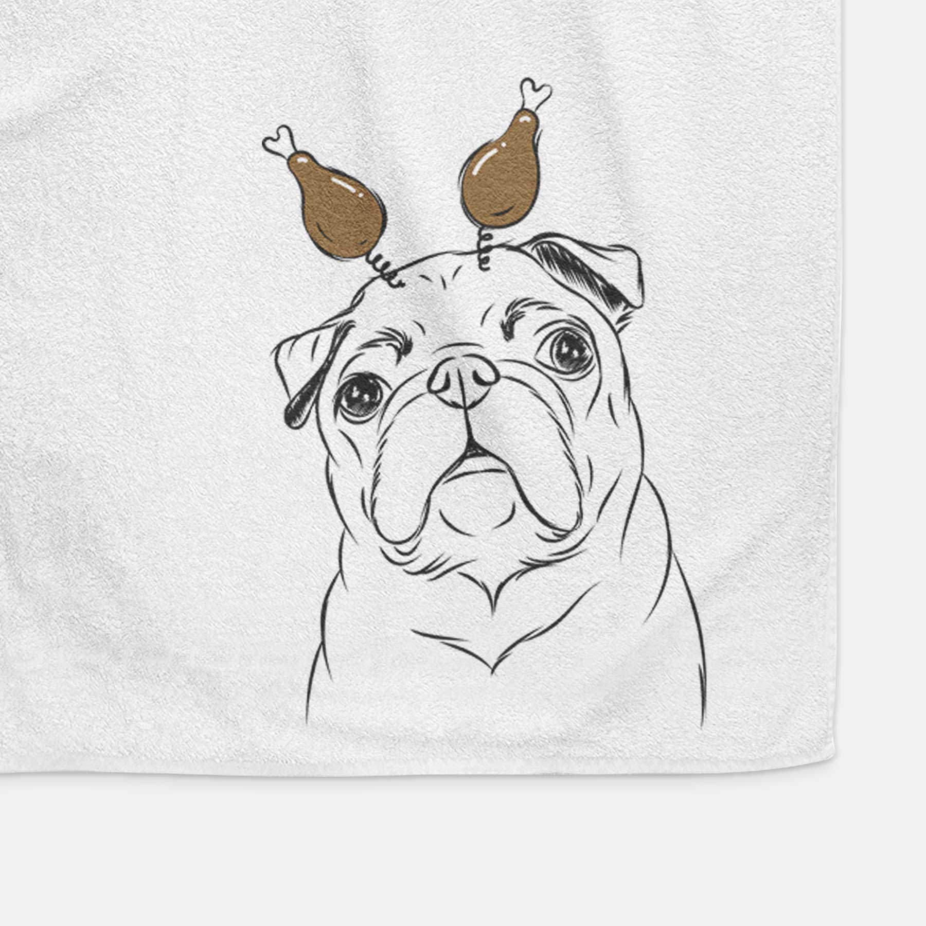 Darling Chloe the Pug Decorative Hand Towel