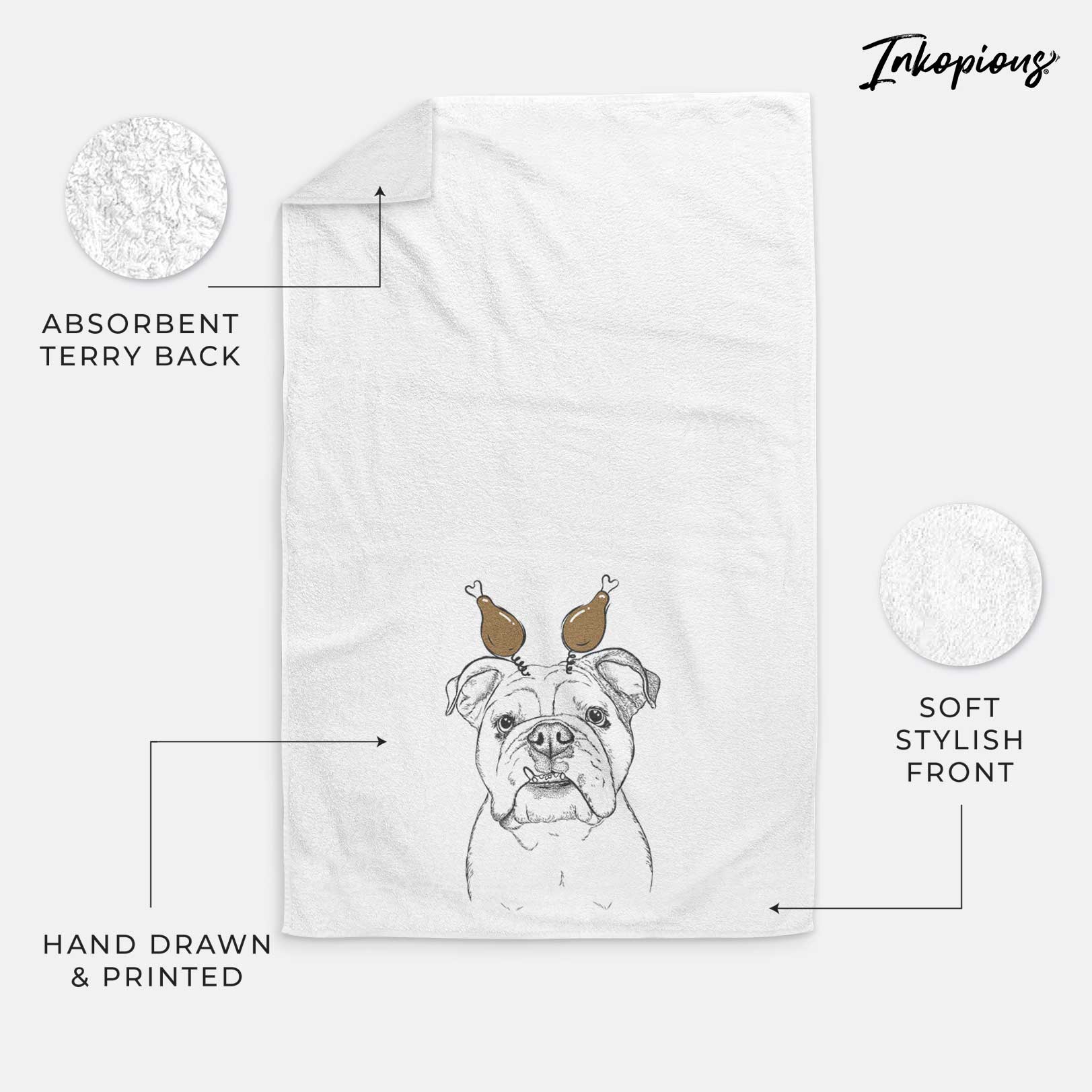 Dazy the English Bulldog Decorative Hand Towel