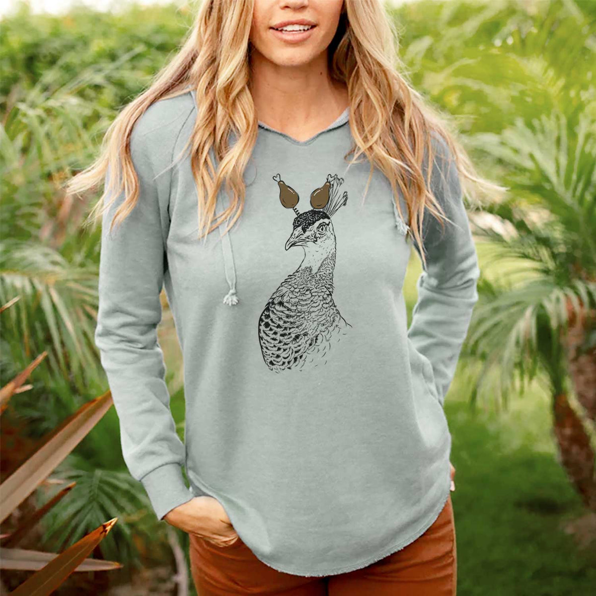 Thanksgiving Dee the Peahen - Cali Wave Hooded Sweatshirt