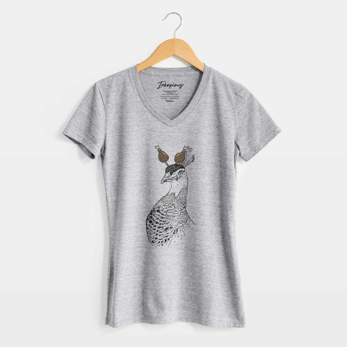 Thanksgiving Dee the Peahen - Women's V-neck Shirt