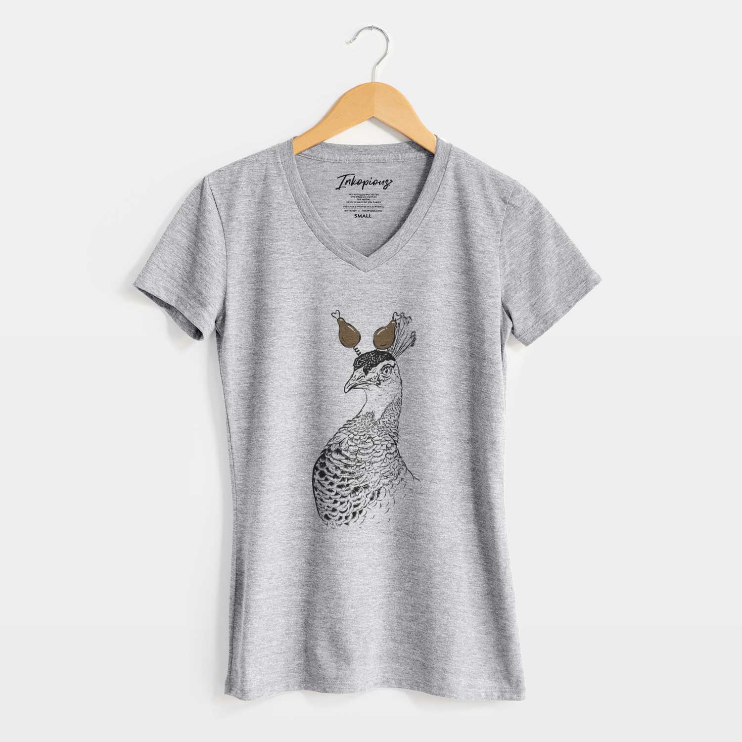 Thanksgiving Dee the Peahen - Women's V-neck Shirt