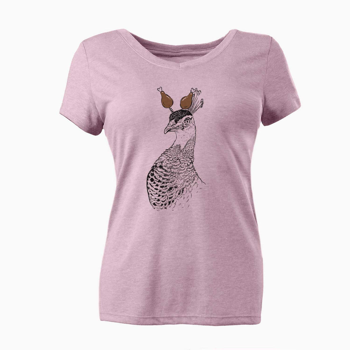 Thanksgiving Dee the Peahen - Women's V-neck Shirt