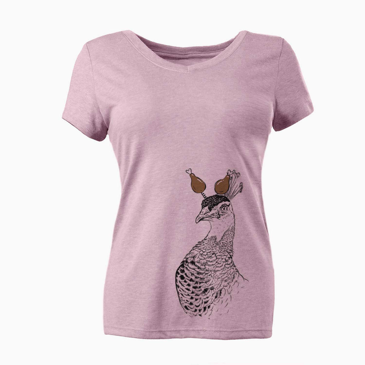 Thanksgiving Dee the Peahen - Women's V-neck Shirt