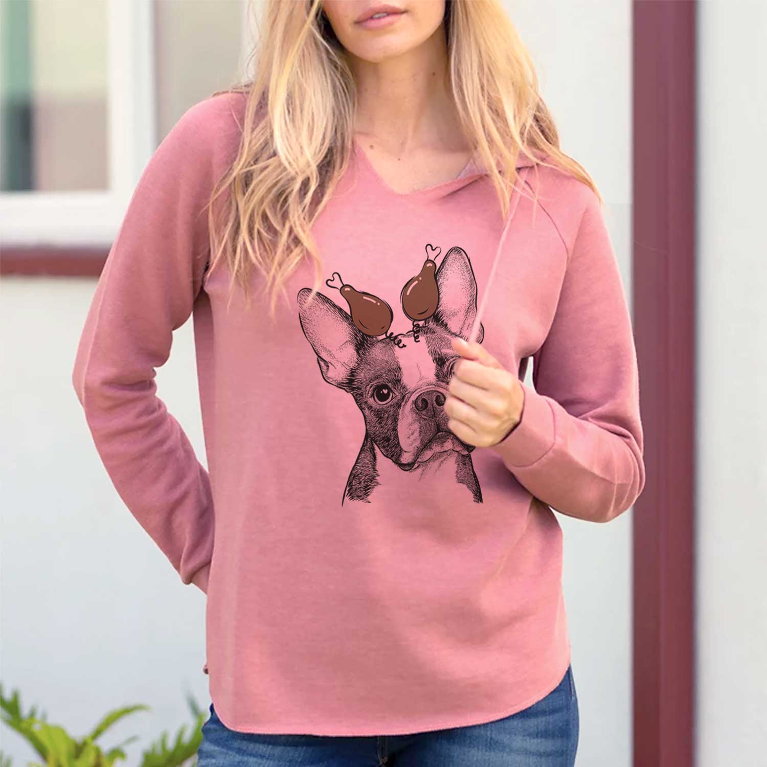 Thanksgiving Dee Dee the Boston Terrier - Cali Wave Hooded Sweatshirt