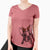 Thanksgiving Dee Dee the Boston Terrier - Women's V-neck Shirt