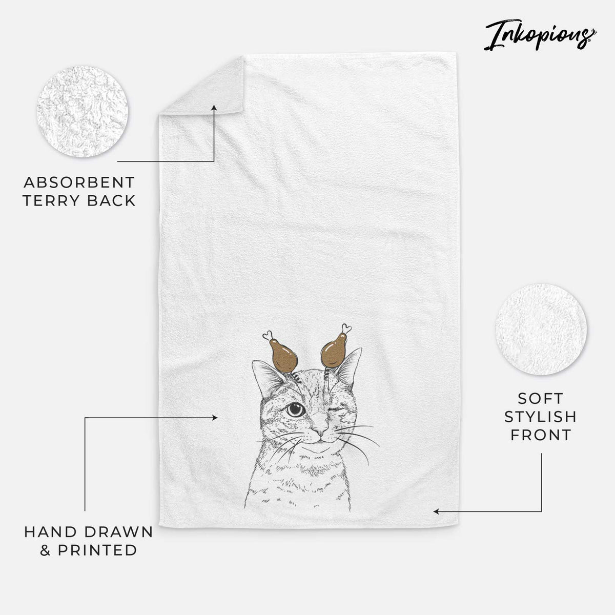 Dexter the Domestic Shorthair Decorative Hand Towel