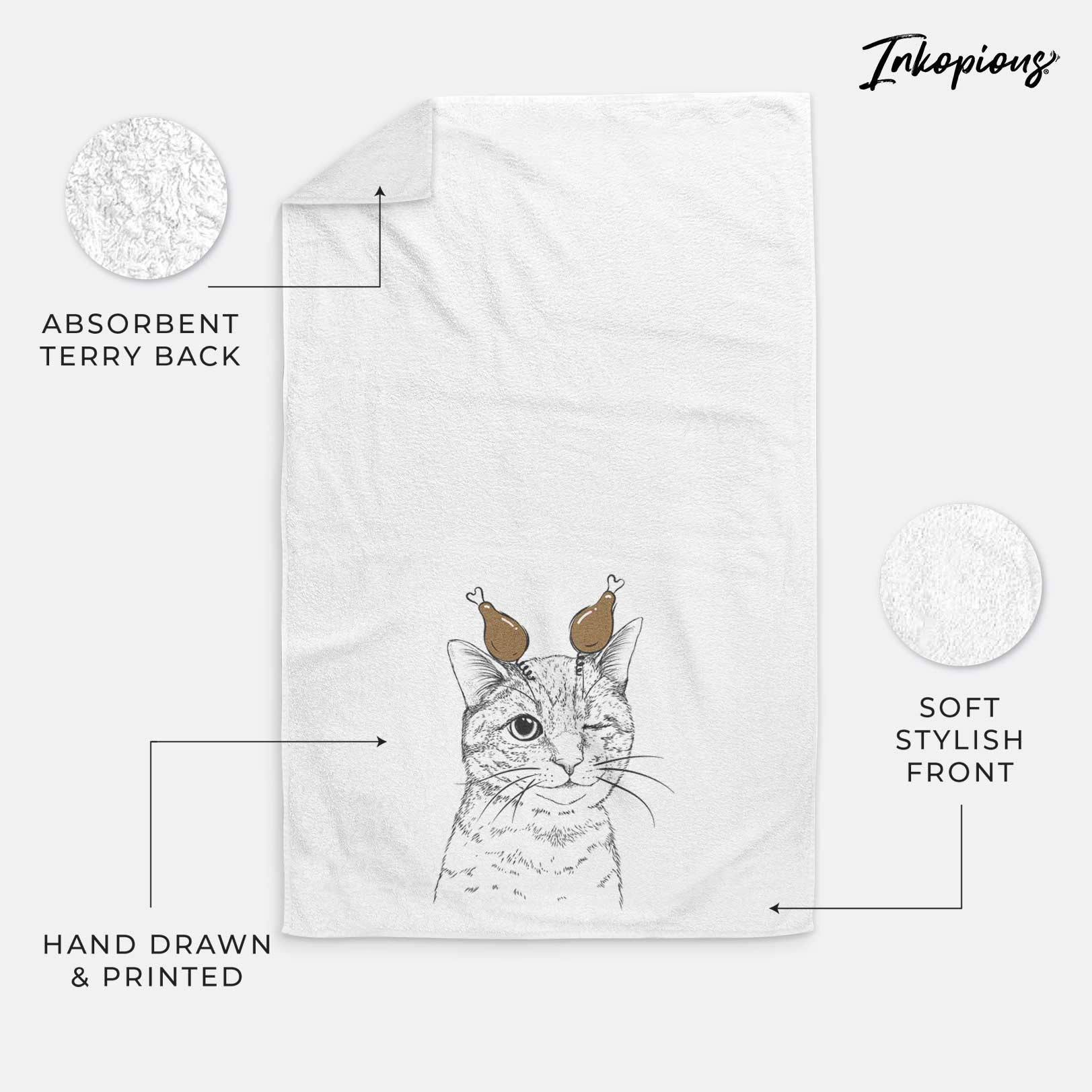 Dexter the Domestic Shorthair Decorative Hand Towel