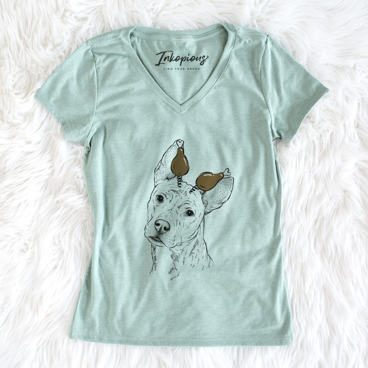 Thanksgiving Diesel the Mixed Breed - Women's Perfect V-neck Shirt