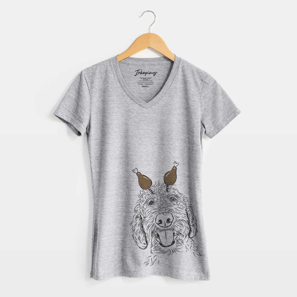 Thanksgiving Dixie the Doodle - Women's V-neck Shirt