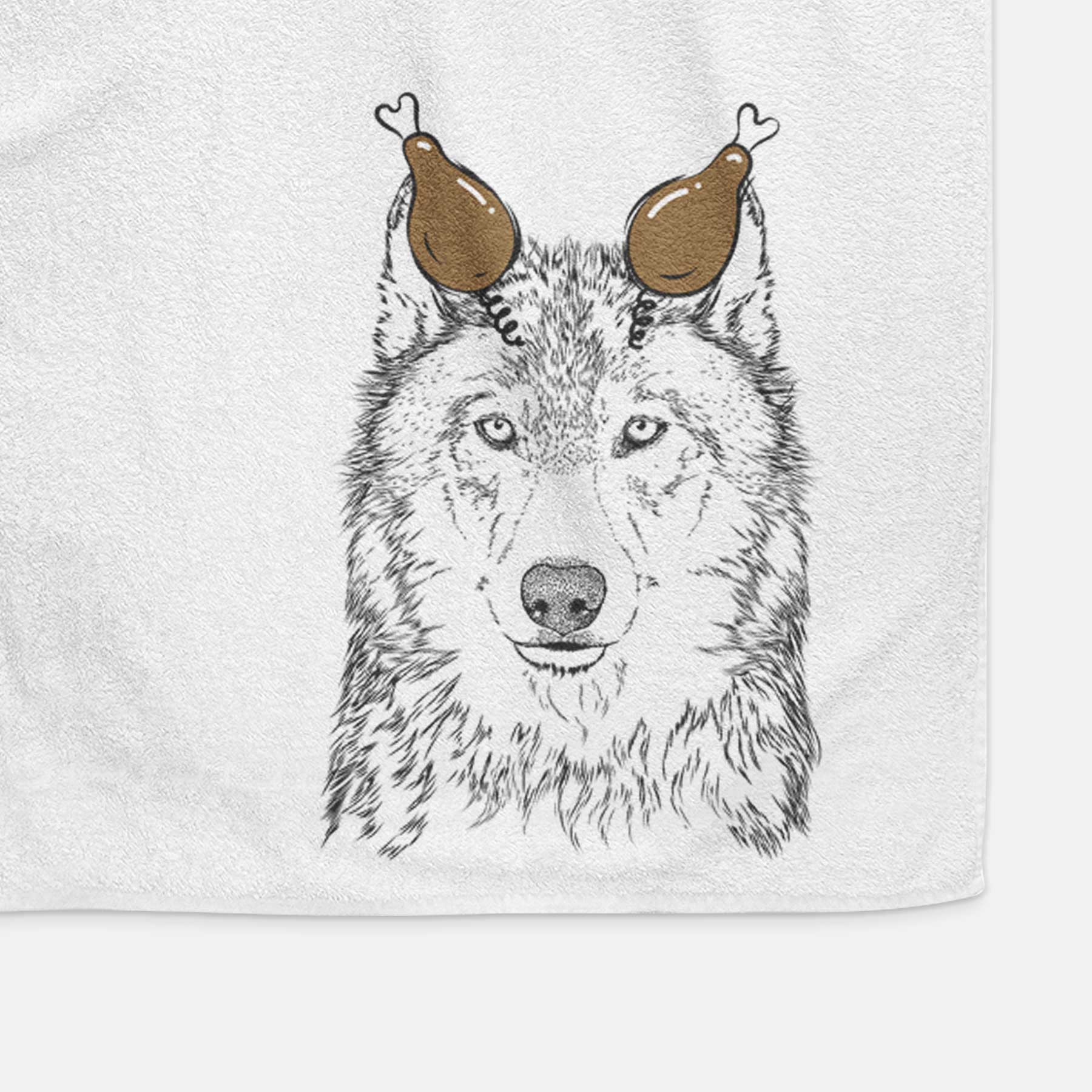 Django the Grey Wolf Decorative Hand Towel