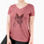 Thanksgiving Dora the Tabby Cat - Women's V-neck Shirt